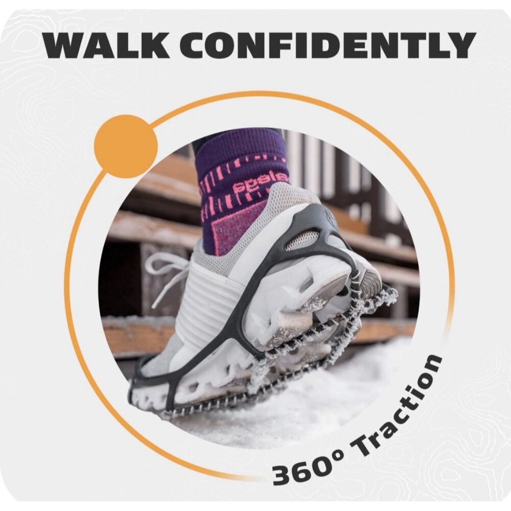 Yaktrax Walk Ice Safety Shoe Spikeless Cold Traction Snow Unisex Waterproof Sz L